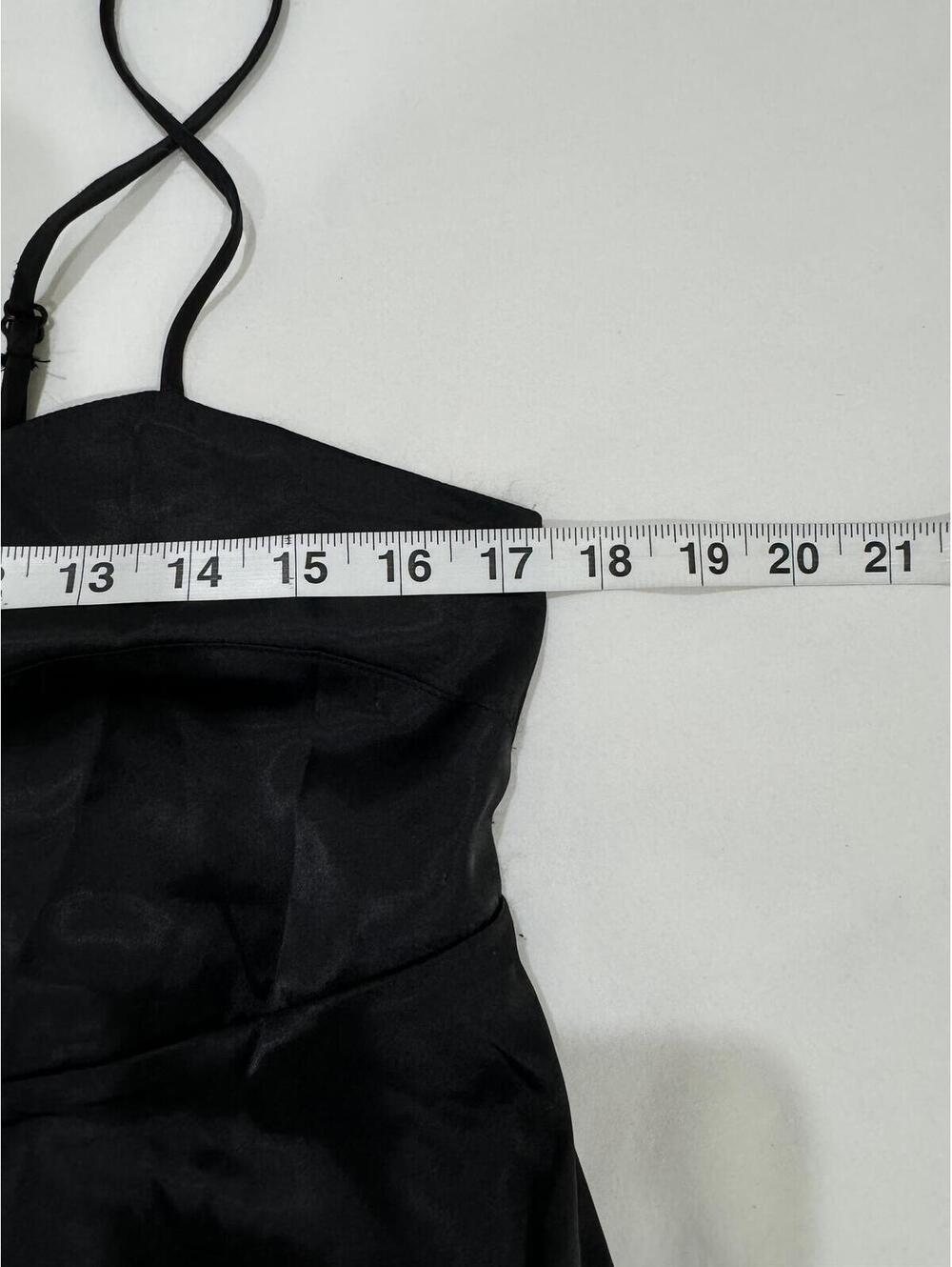 NWT Anthropologie Black Satin Tie Front Midi Slip Dress Duster Small - Picture 6 of 8